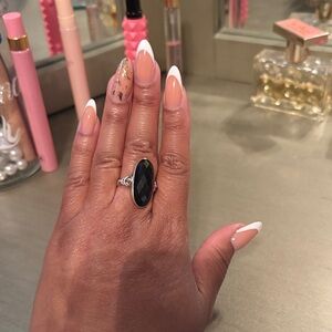 Elegant Black Onyx Silver Ring